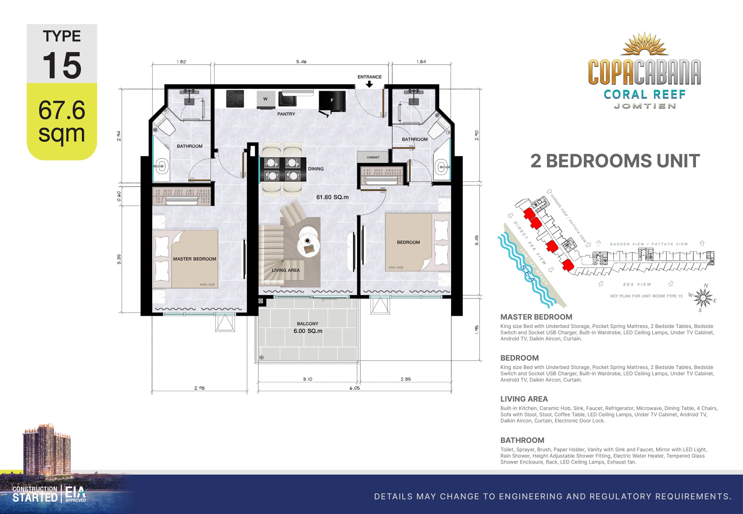 Квартира _2 спальни_67,6м2_Copacabana 2 - Coral Reef_9