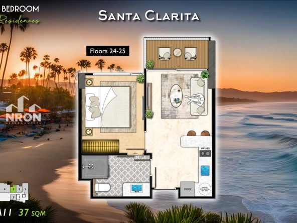 Квартира _1 спальня_37м2_Riviera California