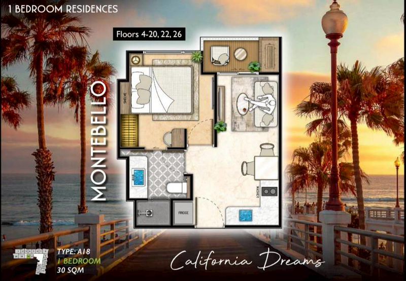Квартира _1 спальня_30м2_Riviera Santa Monica_1