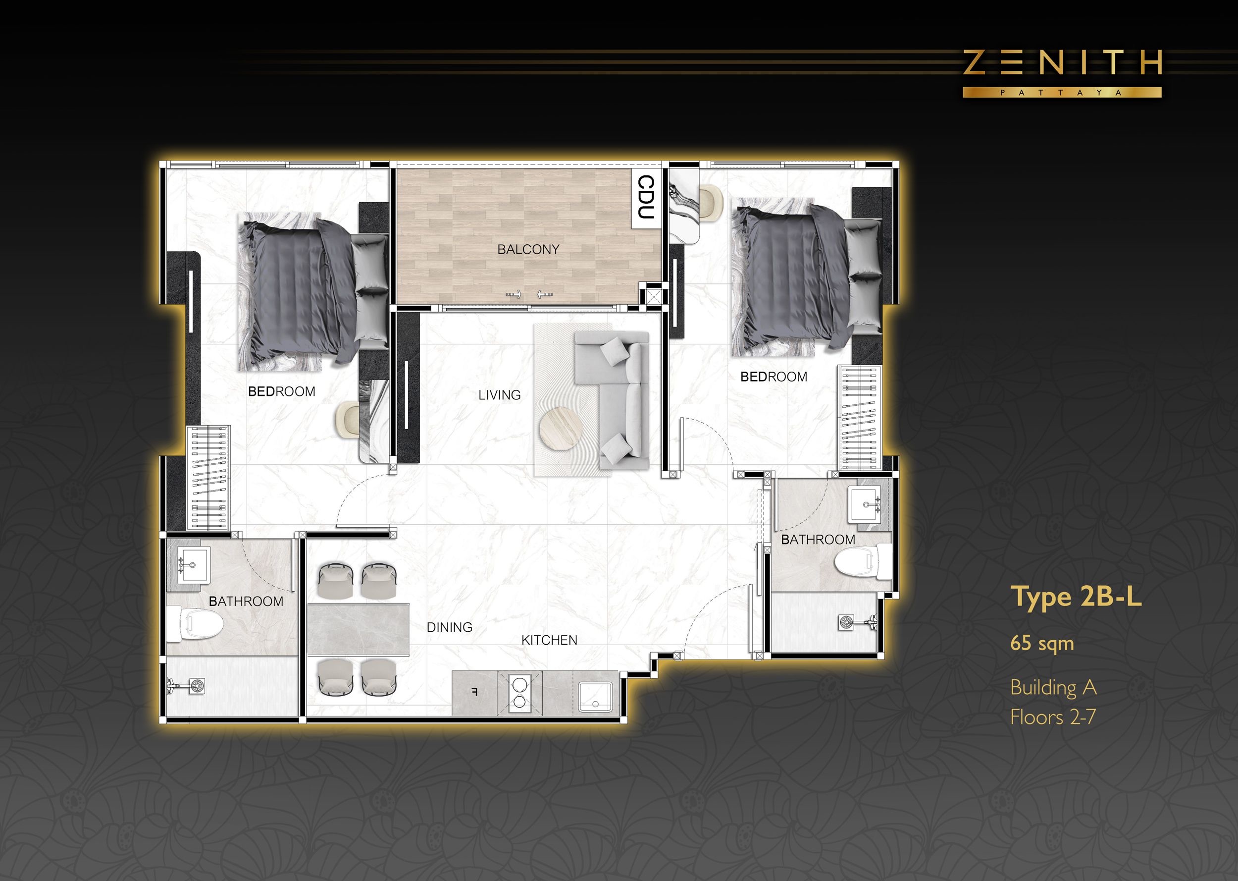 Квартира _2 спальни_65м2_Zenith Pattaya_4